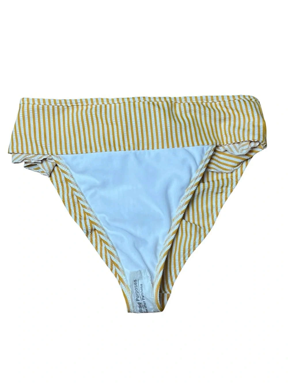 New Montce Canary Stripe Tamarindo Ruffle High-Leg French Cut Bikini Bottom